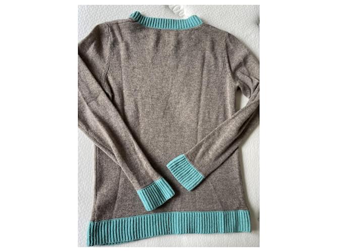 FRANCK NAMANI Zweifarbiger Pullover Kastanie - Ansicht 3