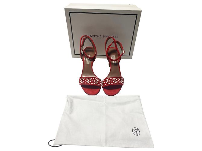 Sandali Tabitha Simmons Gia Bead decorati in pelle scamosciata rossa Rosso - vista 8