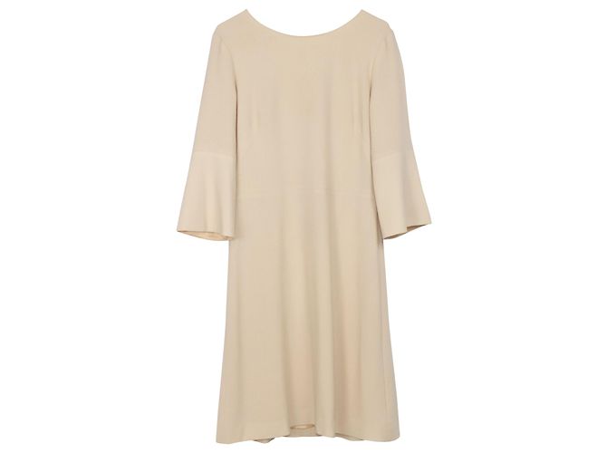 Autre Marque Vestido Shift Goat Pandora em Lã Creme Branco Cru - vista 3