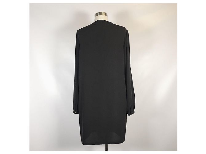 Diane Von Furstenberg Florina Seidenkleid mit silberner Hardware Schwarz - Ansicht 3