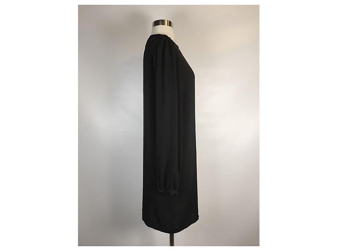 Diane Von Furstenberg Florina Seidenkleid mit silberner Hardware Schwarz - Ansicht 4