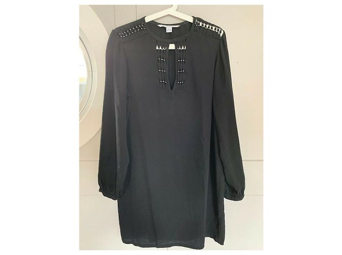 Diane Von Furstenberg Florina Seidenkleid mit silberner Hardware Schwarz - Ansicht 6