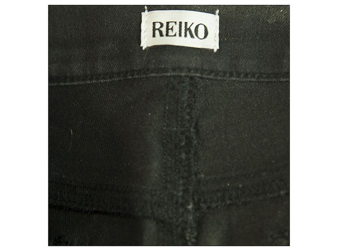 Reiko Alanis Metallic Silver Pants Elastische Skinny Hose Größe 26 - Ansicht 3