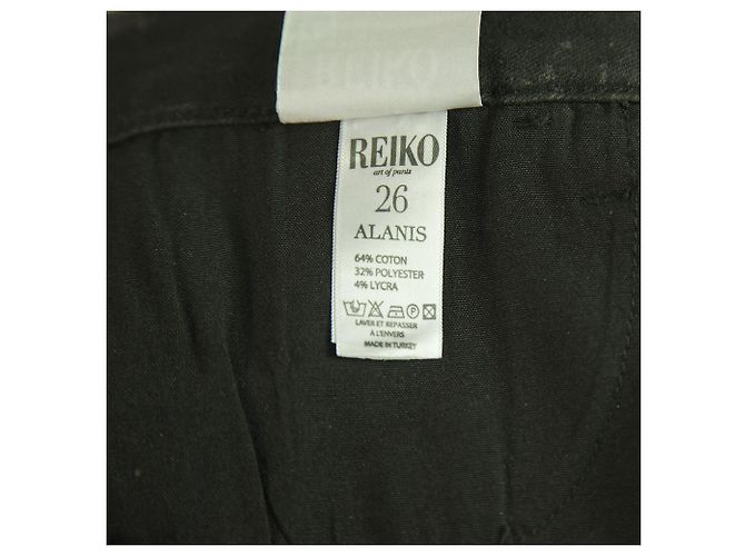 Reiko Alanis Metallic Silver Pants Elastische Skinny Hose Größe 26 - Ansicht 4