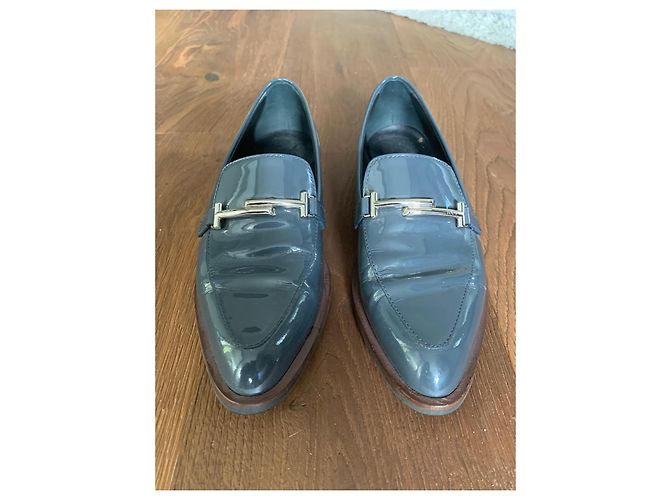 Tod's Mocassino business in pelle brevettata Blu - vista 3