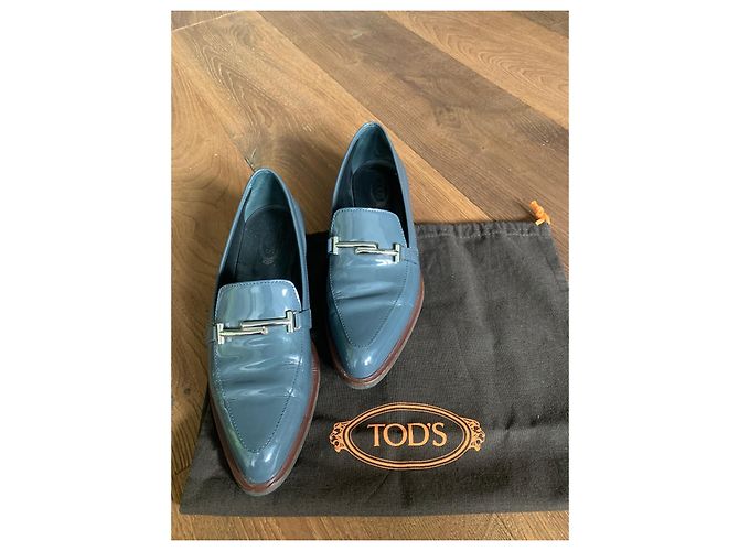 Tod's Mocassino business in pelle brevettata Blu - vista 5