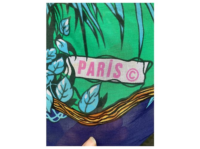 Suntuoso pareo Hermès Panthère enamorado Turquesa - vista 6
