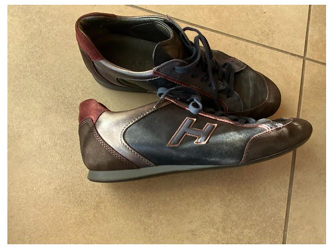 Sneakers Hogan in pelle blu - vista 6