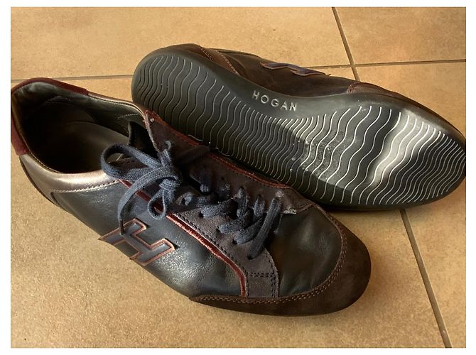 Sneakers Hogan in pelle blu - vista 7