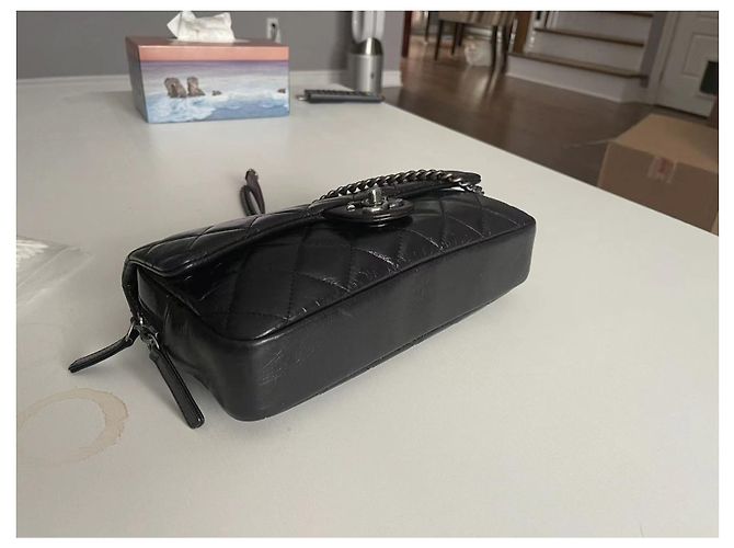 Timeless Chanel mittelgroße flache Tasche, saisonal Schwarz - Ansicht 5