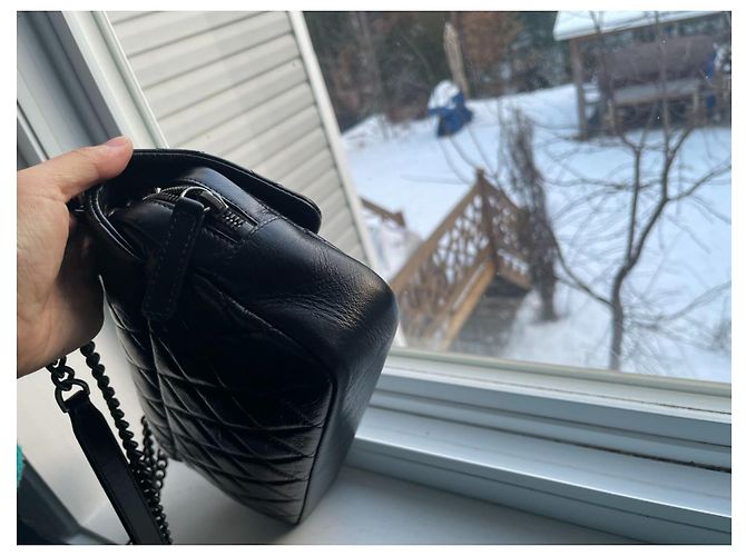 Timeless Chanel mittelgroße flache Tasche, saisonal Schwarz - Ansicht 9