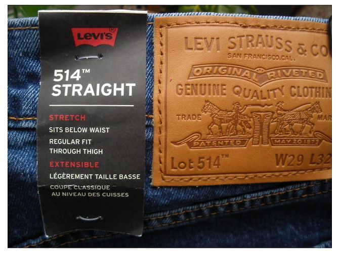 Levi's 514 Jeans in denim blu cotone Taglia 29 - vista 3