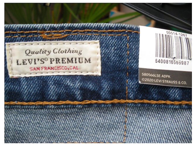 Levi's 514 Jeans in denim blu cotone Taglia 29 - vista 5
