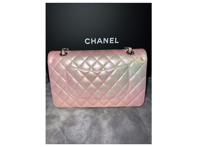2.55 Sac Chanel Piel de ternera irisada y metal plateado Rosa - vista 3