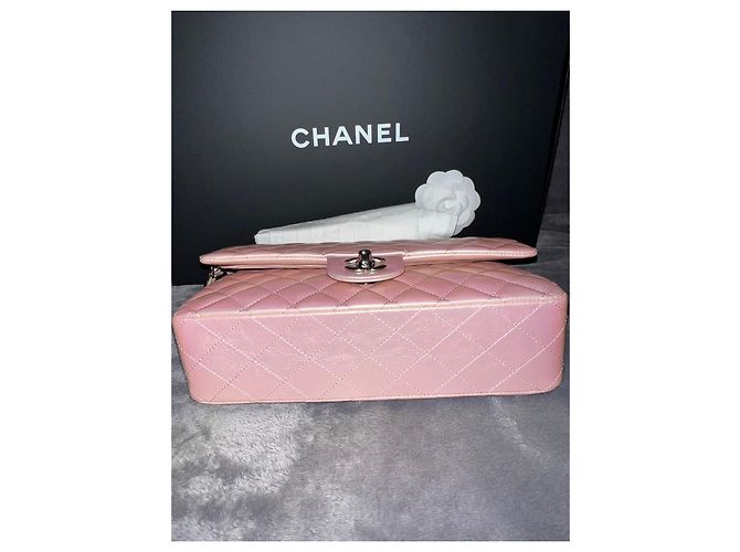 2.55 Sac Chanel Piel de ternera irisada y metal plateado Rosa - vista 4