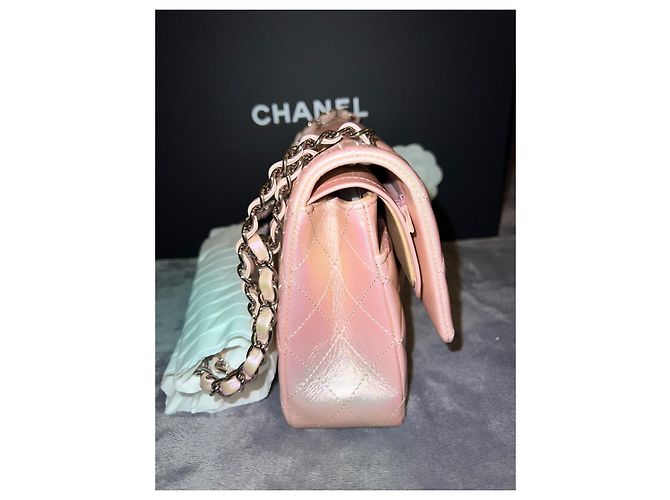 2.55 Sac Chanel Piel de ternera irisada y metal plateado Rosa - vista 5