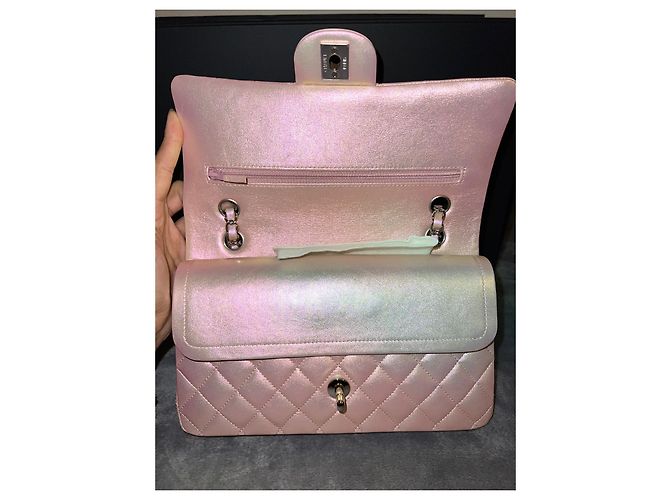 2.55 Sac Chanel Piel de ternera irisada y metal plateado Rosa - vista 6