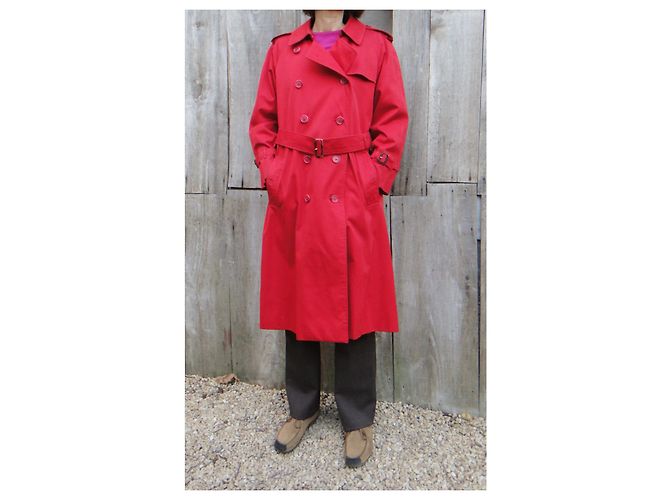 Gabardina Burberry Roja de Algodón - vista 2
