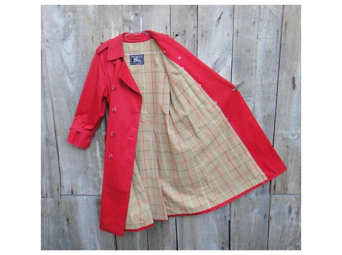 Gabardina Burberry Roja de Algodón - vista 3
