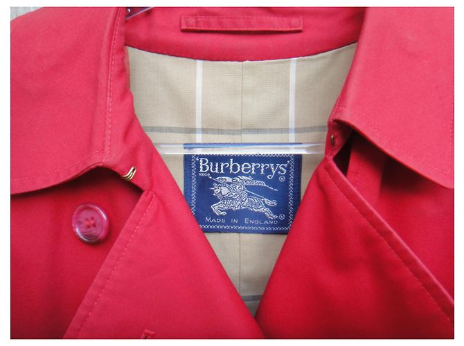 Gabardina Burberry Roja de Algodón - vista 4
