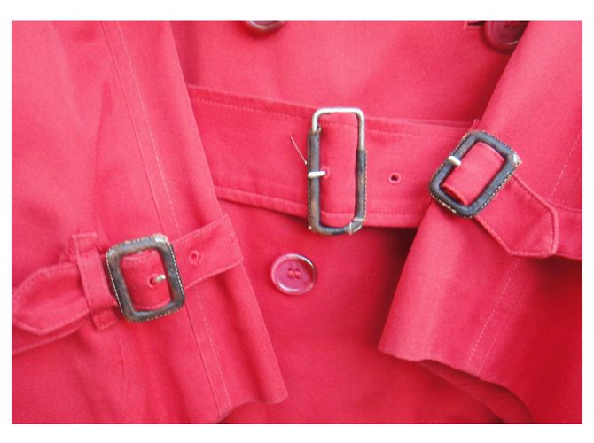Gabardina Burberry Roja de Algodón - vista 5