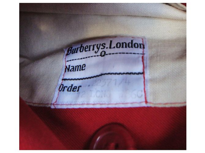 Gabardina Burberry Roja de Algodón - vista 7