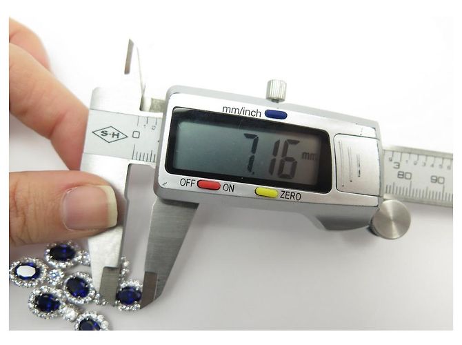 ORECCHINI CON CIONDOLO IN ARGENTO STERLING E ZAFFIRO NEW BURMA ORECCHINI NUOVI - vista 11