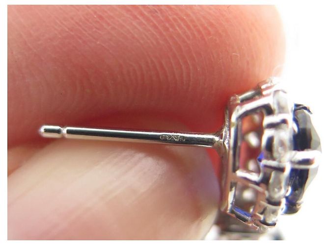 ORECCHINI CON CIONDOLO IN ARGENTO STERLING E ZAFFIRO NEW BURMA ORECCHINI NUOVI - vista 7