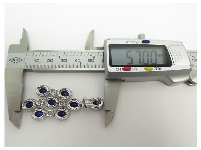 ORECCHINI CON CIONDOLO IN ARGENTO STERLING E ZAFFIRO NEW BURMA ORECCHINI NUOVI - vista 9