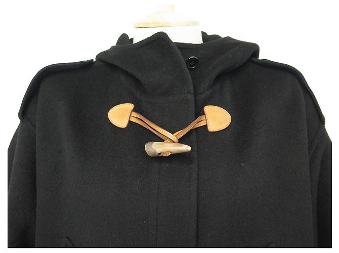 Hermès NUEVA HERMES DUFFLE COAT L 42 NUEVA CHAQUETA DE ALGODÓN NEGRA Negro - vista 2