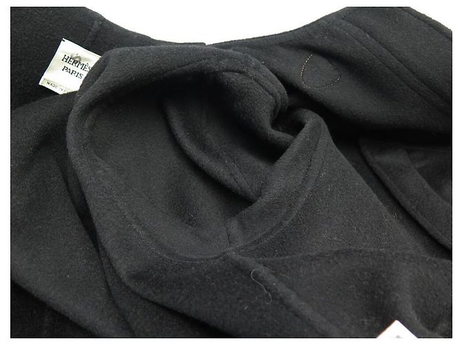 Hermès NUEVA HERMES DUFFLE COAT L 42 NUEVA CHAQUETA DE ALGODÓN NEGRA Negro - vista 5