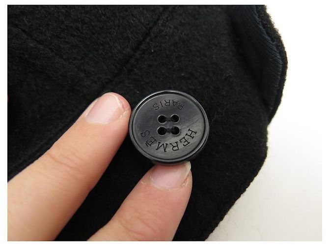 Hermès NUEVA HERMES DUFFLE COAT L 42 NUEVA CHAQUETA DE ALGODÓN NEGRA Negro - vista 9