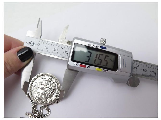 NEU CHANEL BROSCHE MEDAILLON KOKOSNUSSPROFIL CC LOGO ANHÄNGERBOX NEUE BROSCHE Silber - Ansicht 8