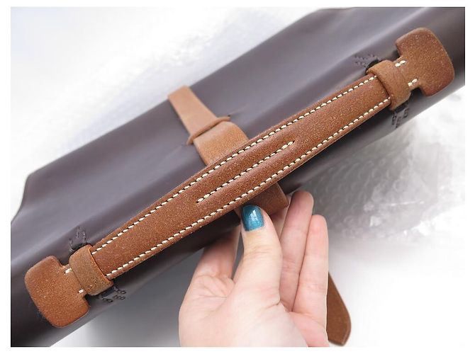 Hermès BORSA PORTA DOCUMENTI HERMES ETRIVIERE II 38 CM IN PELLE SOMBRERO E HUNTER Marrone - vista 12