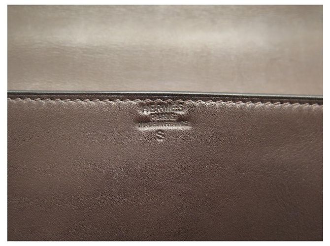 Hermès BORSA PORTA DOCUMENTI HERMES ETRIVIERE II 38 CM IN PELLE SOMBRERO E HUNTER Marrone - vista 8