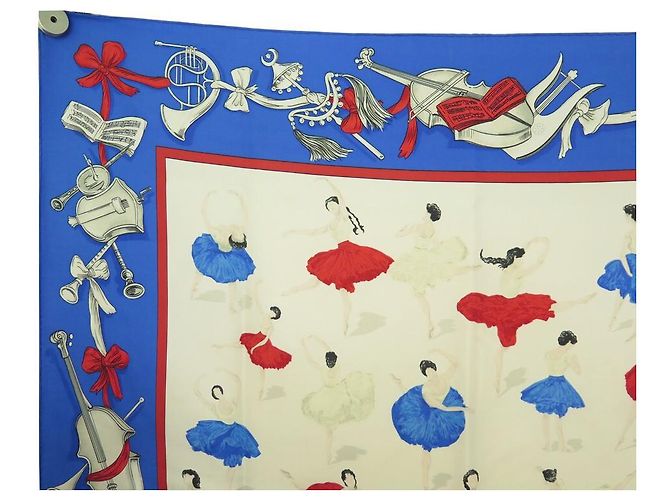 Hermès SCIARPA PIAZZA HERMES I DANZATORI 90 SCATOLA DI SETA BLU + SCIARPA DI SETA BLU - vista 2