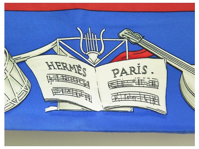 Hermès SCIARPA PIAZZA HERMES I DANZATORI 90 SCATOLA DI SETA BLU + SCIARPA DI SETA BLU - vista 3