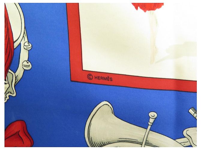Hermès SCIARPA PIAZZA HERMES I DANZATORI 90 SCATOLA DI SETA BLU + SCIARPA DI SETA BLU - vista 4