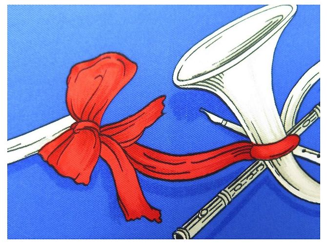 Hermès SCIARPA PIAZZA HERMES I DANZATORI 90 SCATOLA DI SETA BLU + SCIARPA DI SETA BLU - vista 5