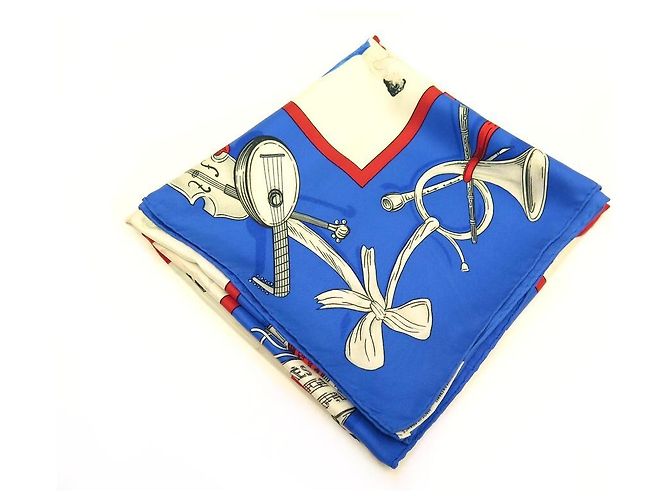 Hermès SCIARPA PIAZZA HERMES I DANZATORI 90 SCATOLA DI SETA BLU + SCIARPA DI SETA BLU - vista 7