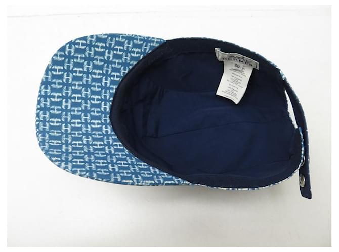 Hermès NUEVA GORRA HERMES MONOGRAMA TALLA H 58 GORRA AZUL AZUL POLIESTER - vista 4