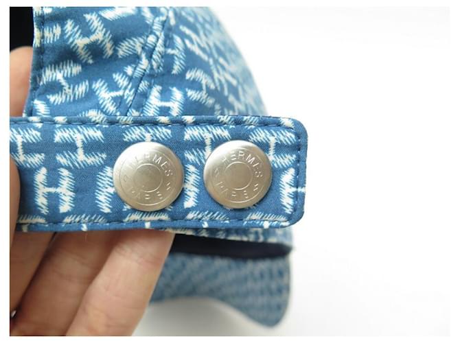 Hermès NUEVA GORRA HERMES MONOGRAMA TALLA H 58 GORRA AZUL AZUL POLIESTER - vista 8
