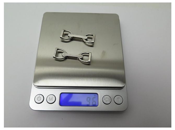 Hermès GEMELLI VINTAGE CALIPER HERMES GEMELLI GAETAN DE PERCIN IN ARGENTO - vista 5