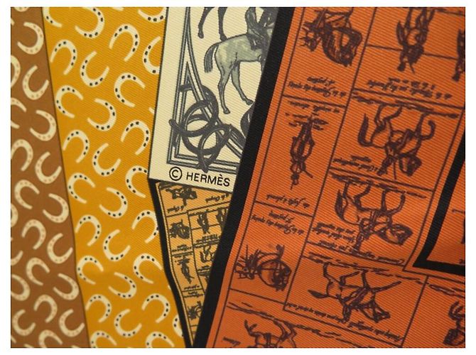 Hermès NUOVA SCIARPA CHEVAL HERMES SU MON CARRE 90 SILK BAR BOX SCIARPA IN SETA NOVITÀ Giallo - vista 5