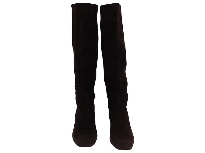 Gianvito Rossi Kniehohe Stiefel 45 aus braunem Wildleder - Ansicht 2