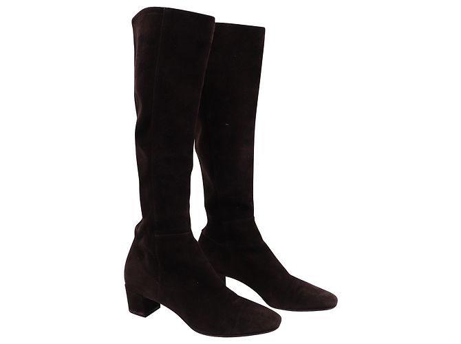 Gianvito Rossi Kniehohe Stiefel 45 aus braunem Wildleder - Ansicht 4