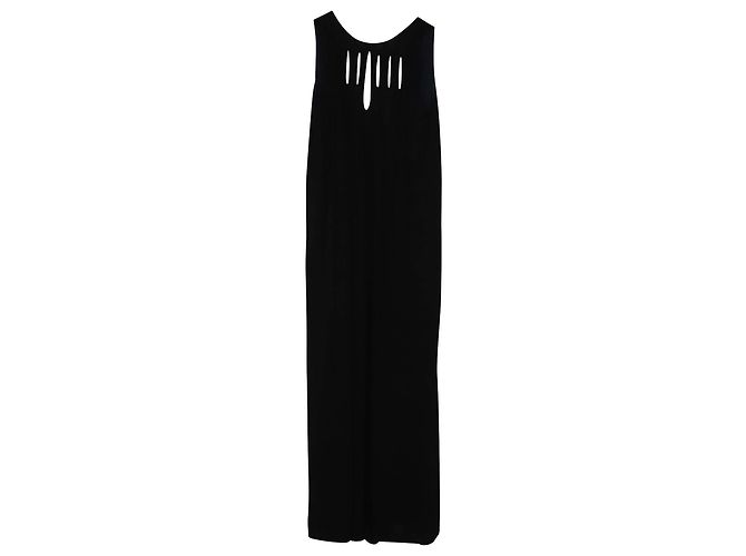 Chloé Chloe Maxi Abito Cutout in Seta Nera Nero - vista 2