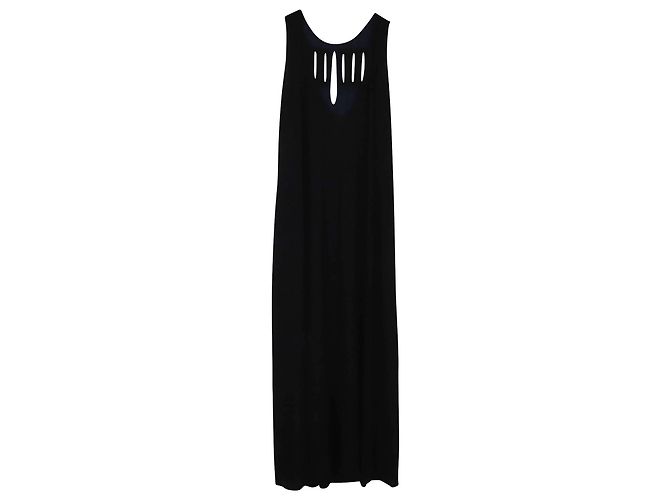 Chloé Chloe Maxi Abito Cutout in Seta Nera Nero - vista 3