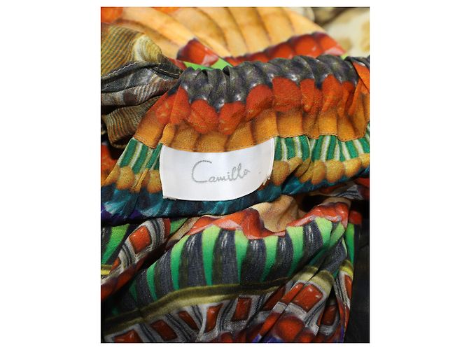 Maxi caftano Camilla con stampa leopardata e aquila in seta multicolore - vista 5