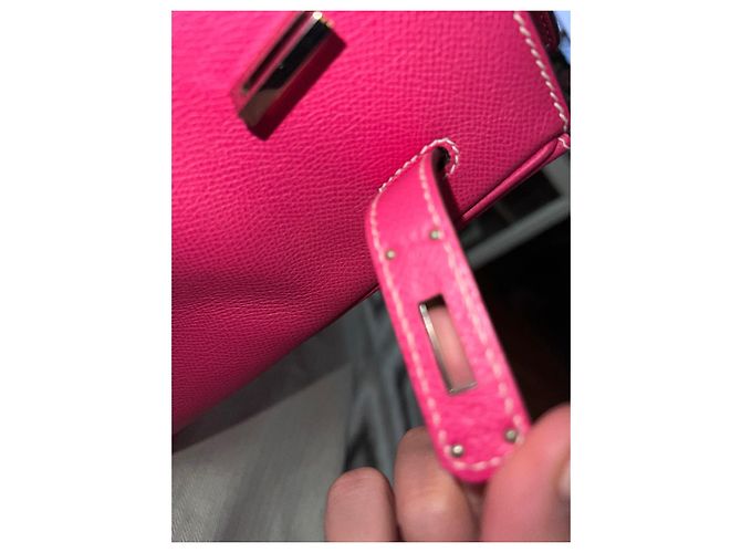 Borsa a mano Hermès Birkin 35 in pelle rosa - vista 4